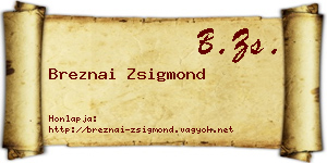 Breznai Zsigmond névjegykártya